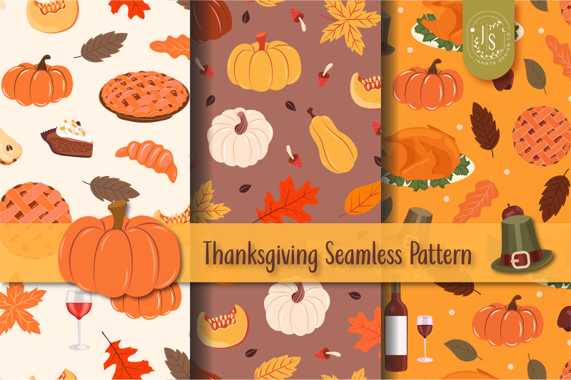 autumn-thanksgiving-seamless-patterns