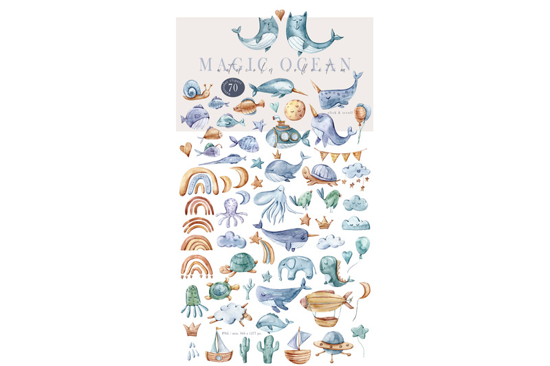 watercolor-nautical-nursery-clipart-70-png-files