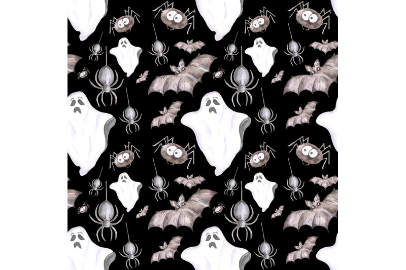horror-halloween-watercolor-seamless-pattern-black-spiders-ghosts