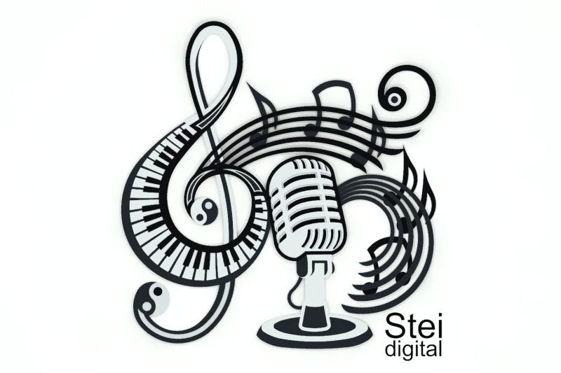 3d-layered-music-svg-dxf-cutting-file-layered-microphone-svg