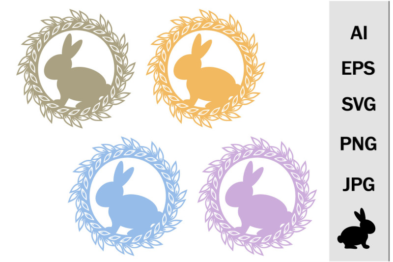 monogram-hare-stencil-in-a-round-frame-svg-format