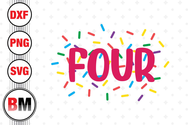 four-birthday-donut-svg-png-dxf-files