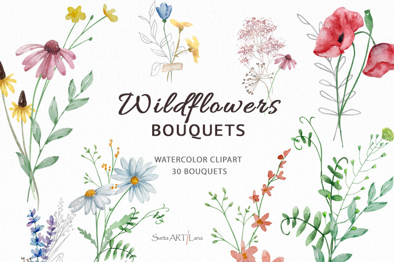 watercolor-wildflowers-bouquets-clipart