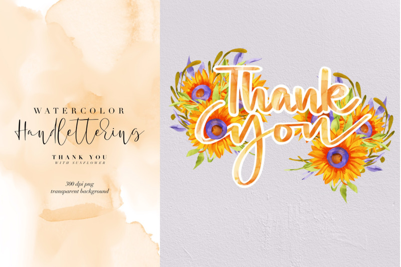 watercolor-handlettering-thank-you-sunflowers-png-clipart