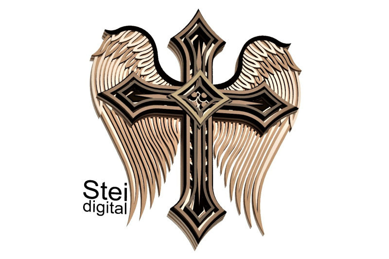 3d-winged-cross-svg-dxf-cut-files-cross-with-wings-svg
