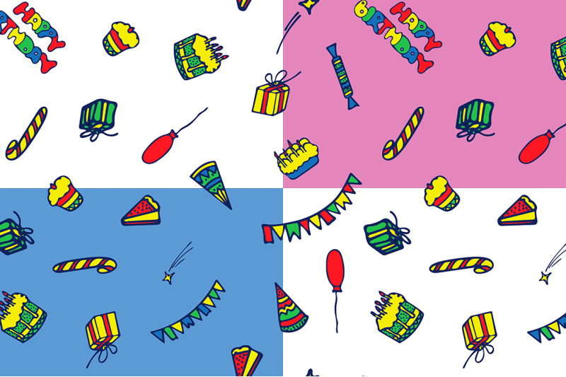 3-birthday-digital-papers-colored-seamless-patterns