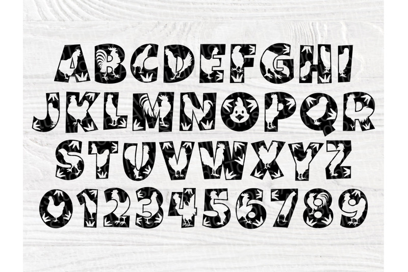 farmhouse-font-svg-chicken-alphabet-svg-cut-files