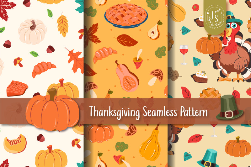 autumn-thanksgiving-seamless-patterns