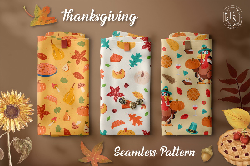 autumn-thanksgiving-seamless-patterns