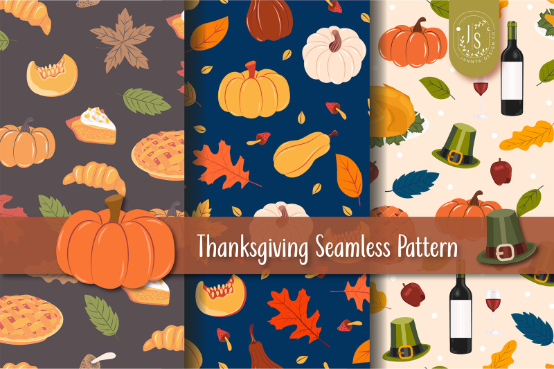 autumn-thanksgiving-seamless-patterns