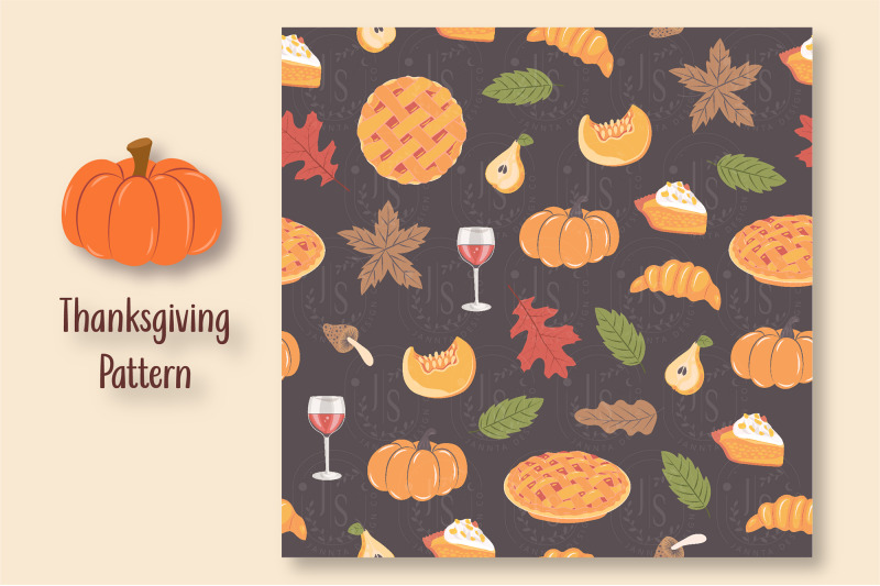 autumn-thanksgiving-seamless-patterns