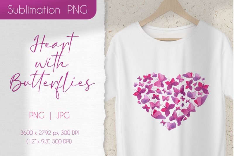heart-with-butterflies-clipart-cute-pink-heart-sublimation-png