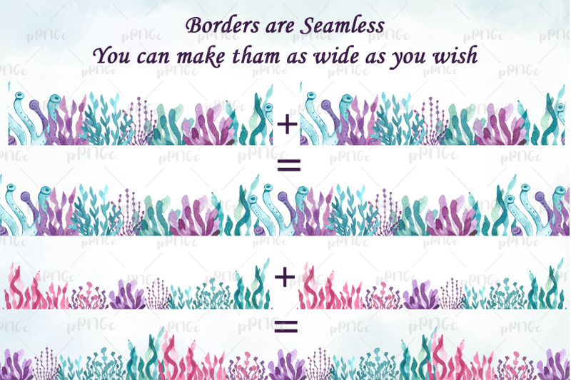 seamless-underwater-borders-clipart