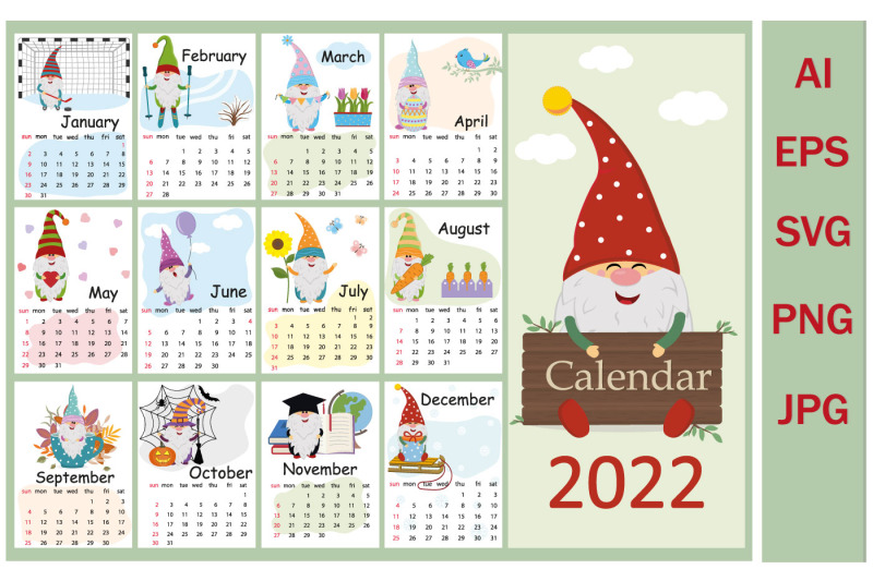 calendar-for-2022-with-the-cute-dwarves-character