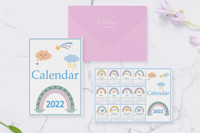 boho-style-calendar-for-2022-with-rainbows