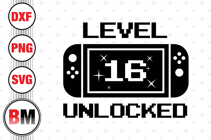 level-16-unlocked-svg-png-dxf-files