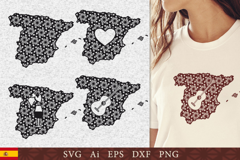 silhouette-of-spain-with-a-pattern-svg