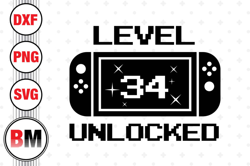 level-34-unlocked-svg-png-dxf-files