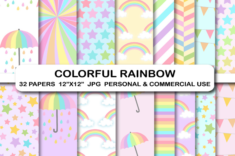 32-pastel-rainbow-digital-papers-pack