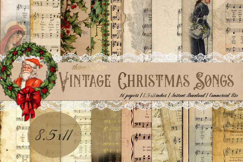 16-vintage-christmas-old-music-sheet-digital-papers-8-5x11-quot