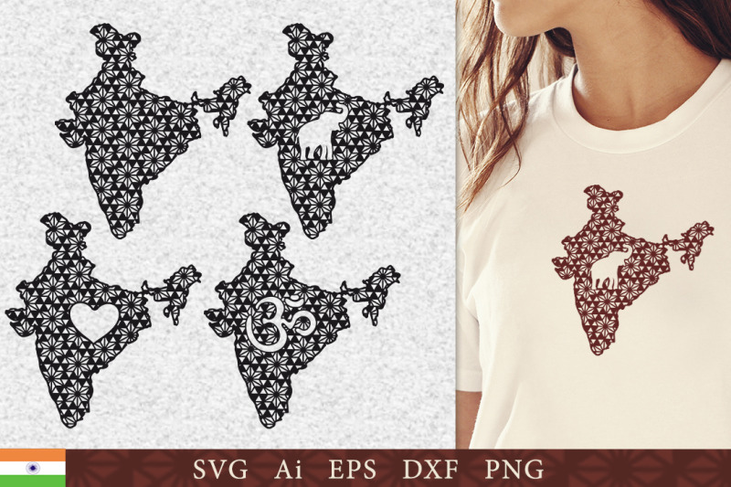 silhouette-of-india-with-a-pattern-svg