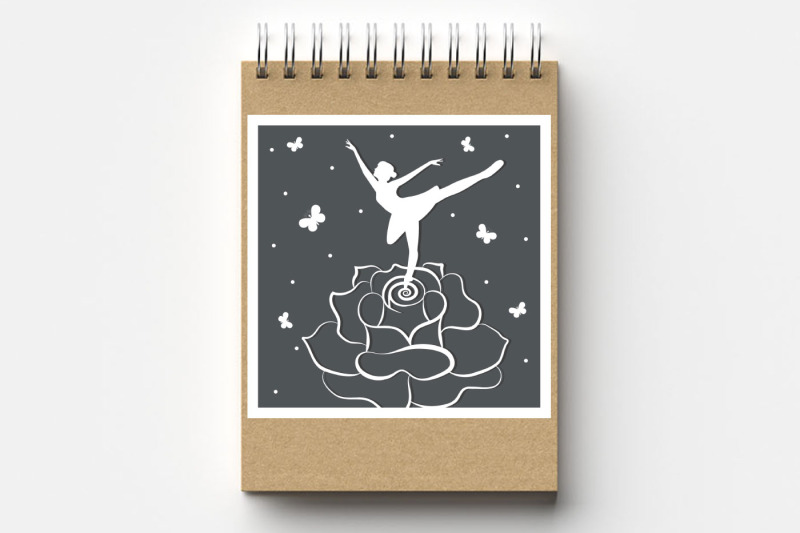 3d-cut-paper-ballerina-on-a-rose-multi-layer-illustration