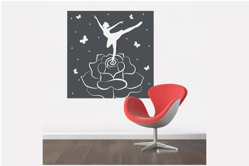 3d-cut-paper-ballerina-on-a-rose-multi-layer-illustration