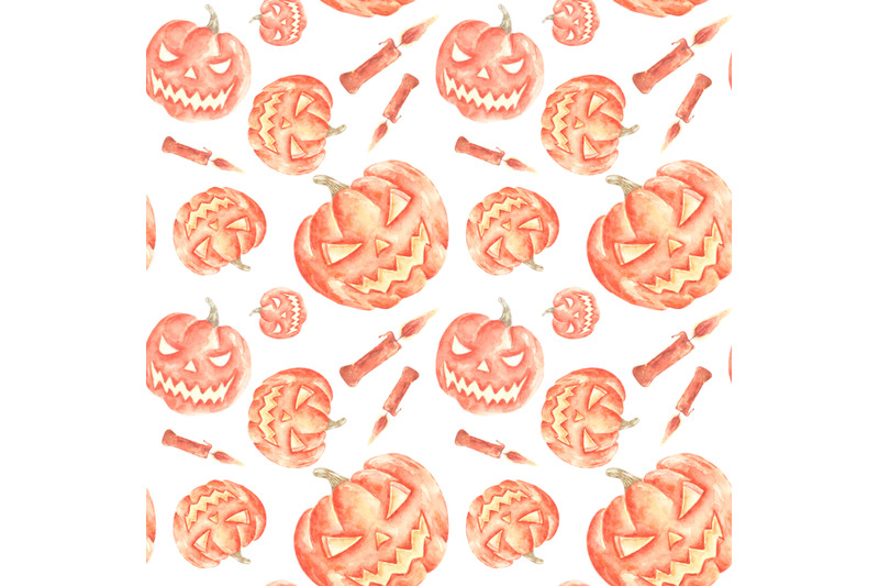 halloween-pumpkins-watercolor-seamless-pattern-halloween-print