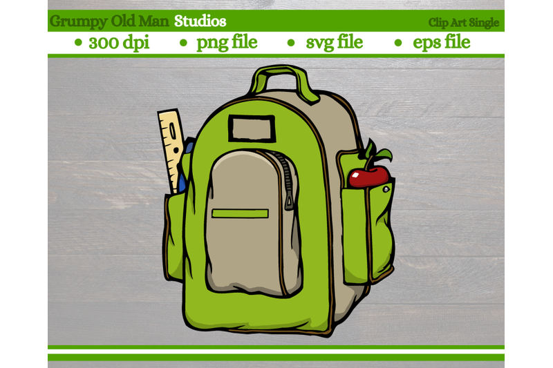 green-school-backpack-school-supplies