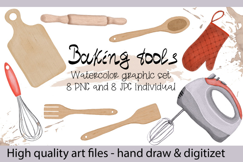 watercolor-bakery-clipart-baking-tools-vintage-kitchen-sub