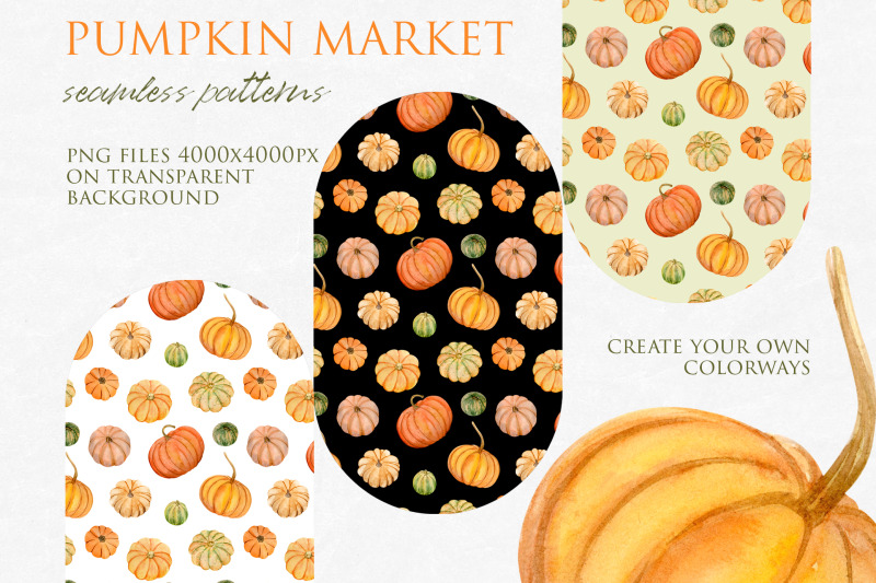 pumpkin-market-watercolor-clipart