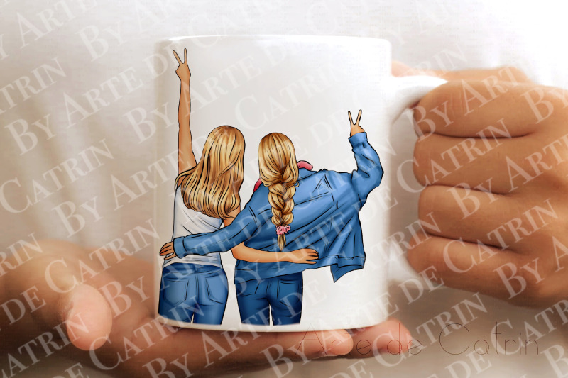 best-friends-clipart-besties-girls-art-denim-girl-clipart