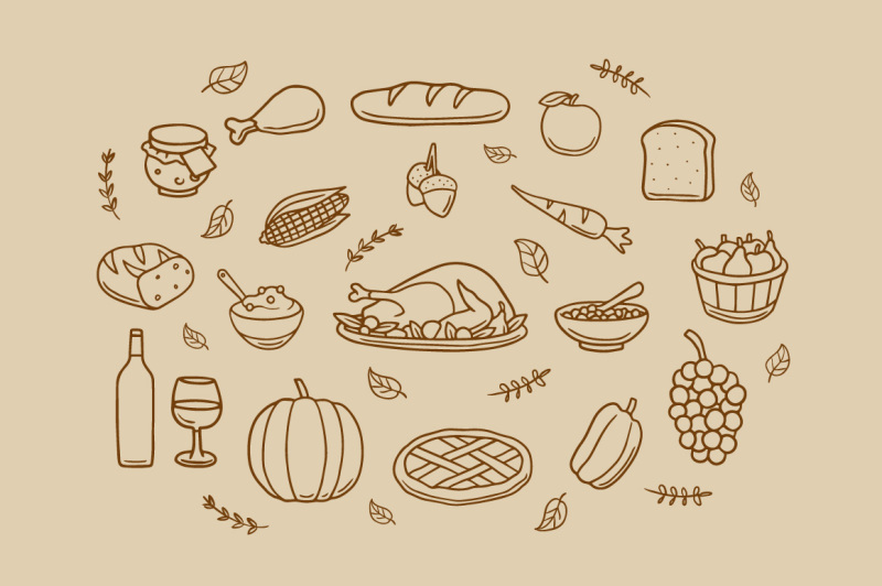 autumn-foods-sketches-vector