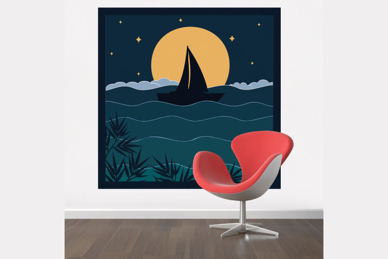 sailboat-on-the-background-of-the-moon-and-stars-papercut