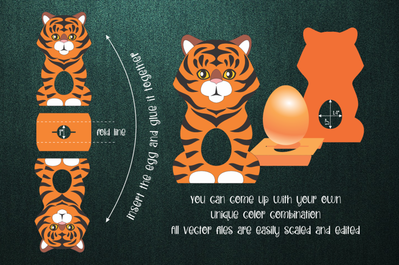 tiger-chocolate-egg-holder-template-svg