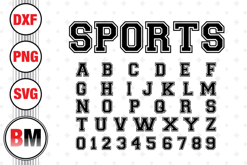 sport-font-svg-png-dxf-files