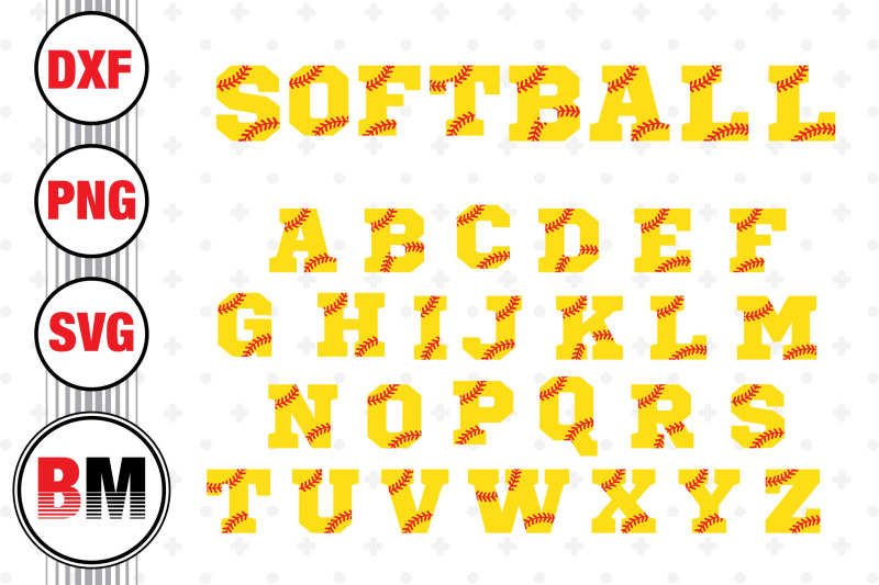 softball-letter-svg-png-dxf-files