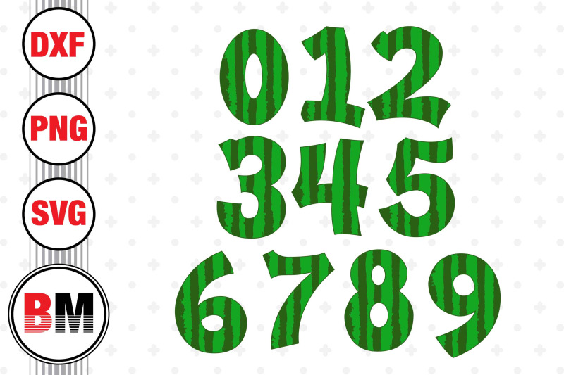 watermelon-numbers-svg-png-dxf-files