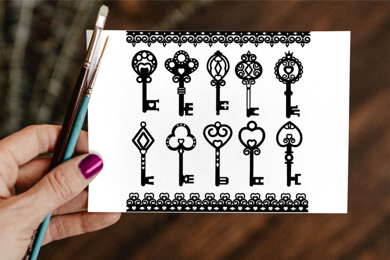 templates-and-stencils-decorative-keys-and-seamless-borders