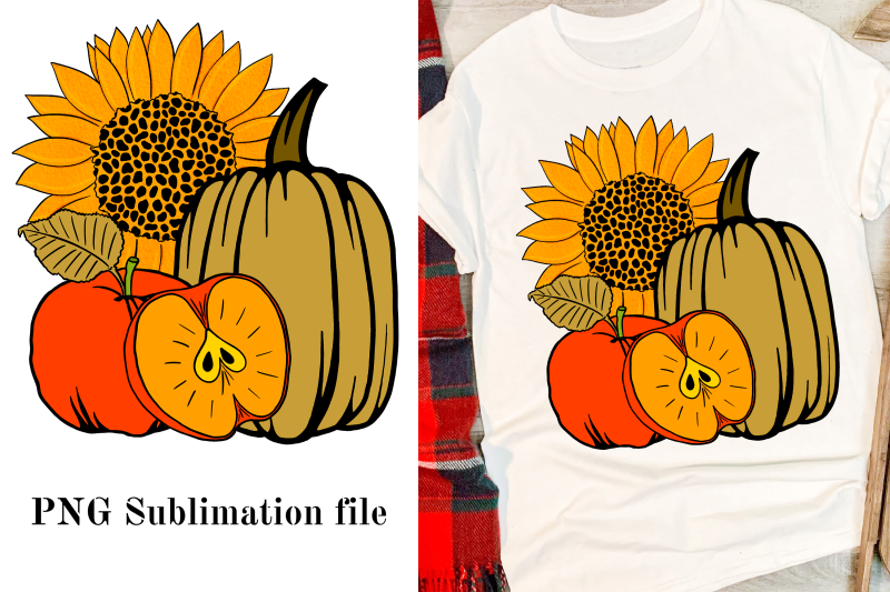 apple-pumpkin-sunflower-sublimation-png-file