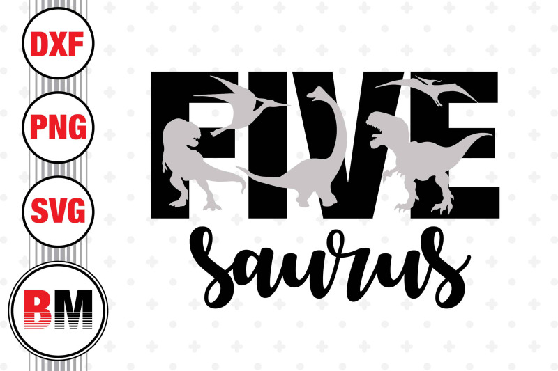 five-birthday-saurus-svg-png-dxf-files