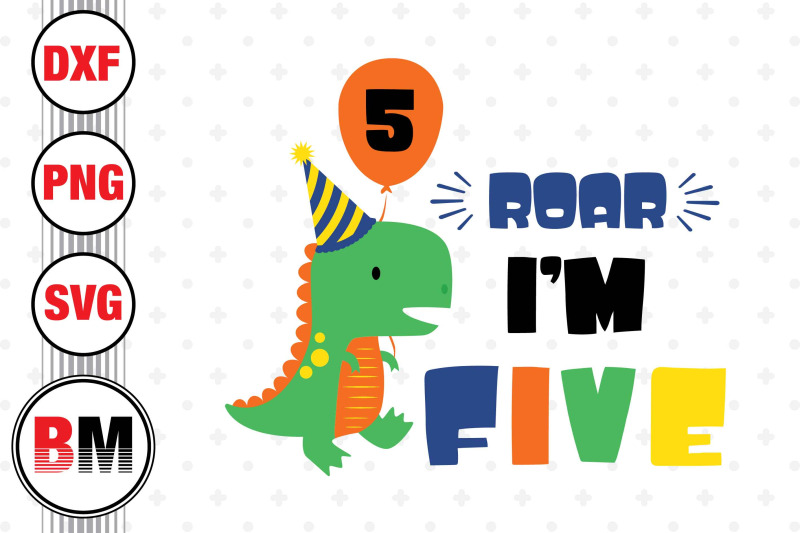 roar-i-039-m-five-saurus-svg-png-dxf-files