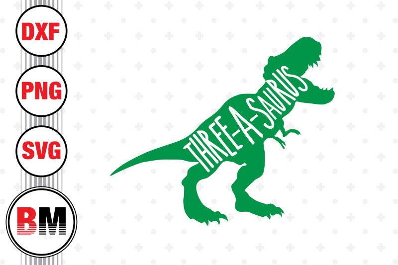 three-a-saurus-svg-png-dxf-files