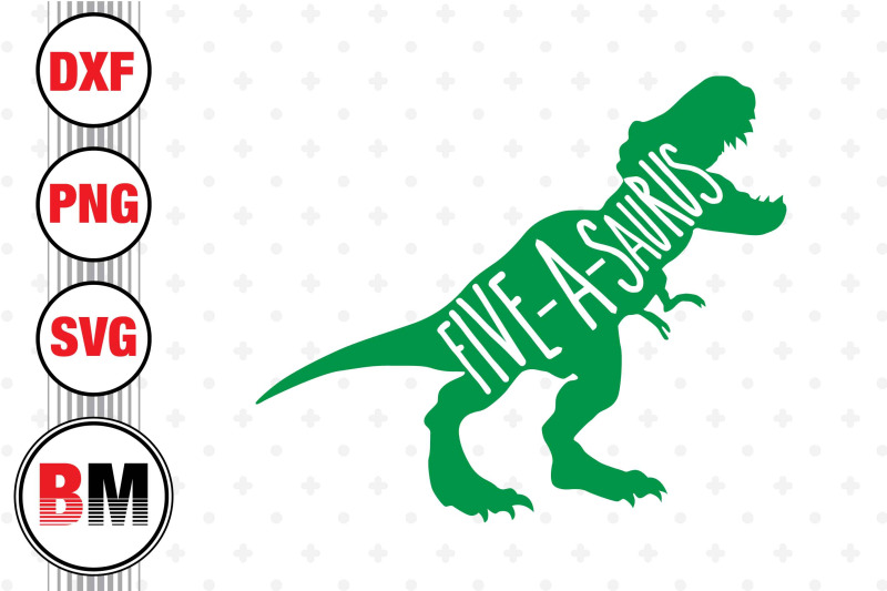 five-a-saurus-svg-png-dxf-files