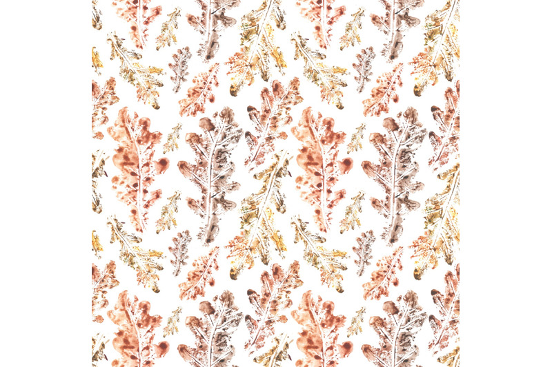 oak-leaf-fall-watercolor-seamless-pattern-digital-paper-oak-leaves