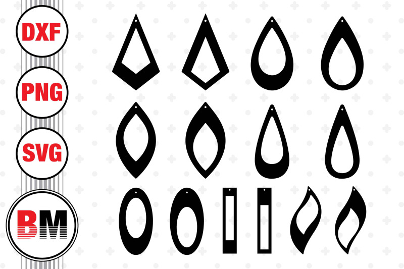 Earring SVG, PNG, DXF Files By Bmdesign | TheHungryJPEG