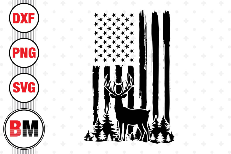 deer-huting-american-flag-svg-png-dxf-files