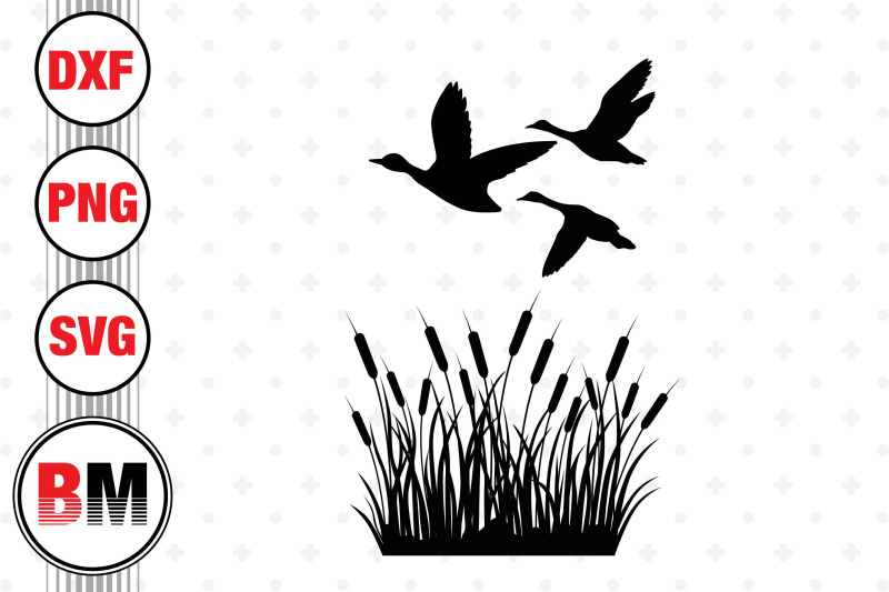 flying-duck-with-reeds-svg-png-dxf-files