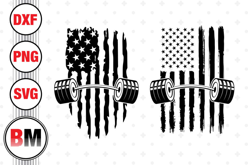 barbell-american-flag-svg-png-dxf-files