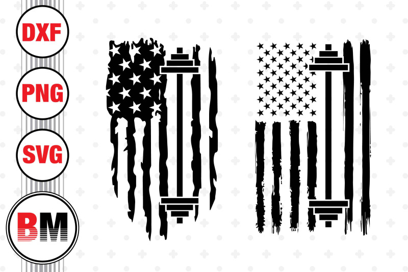 barbell-american-flag-svg-png-dxf-files